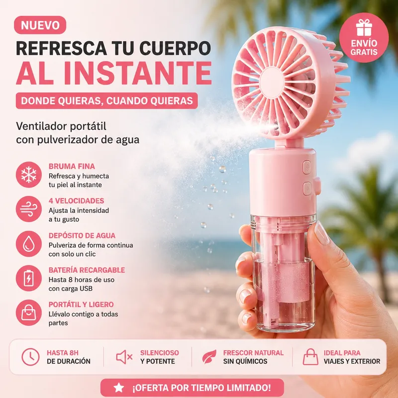 Ventilador portátil con nebulizador - Imagen 2