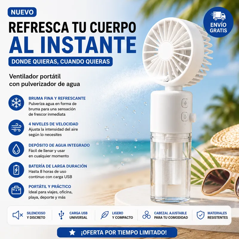 Ventilador portátil con nebulizador - Imagen 4