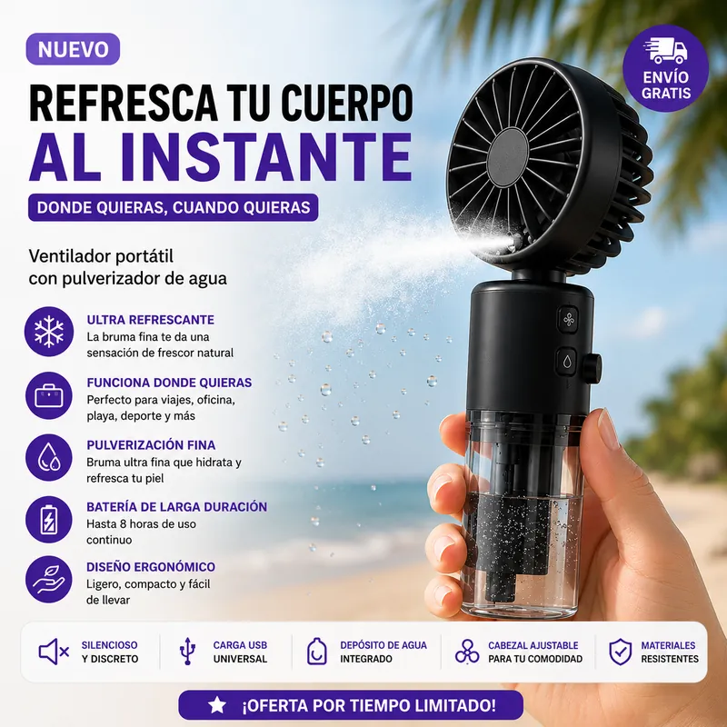 Ventilador portátil con nebulizador - Imagen 3